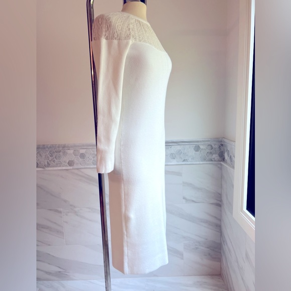 Express Lace Yock Ivory Midi Sweater Dress Sz M - Picture 4 of 10